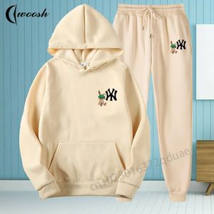 Women s Two Piece Pants Rabbit Graphic Tracksuit Casual Long Sleeved Hooded Sport Suits Autumn Warm Hoodie Sweatshirts Sets Plus Size 231025