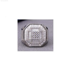 Echte Vvs Moissanite Diamond Ring voor mannen Custom Bust Down Hip Hop Style Mens Diamond Ring van Indiase exporteur