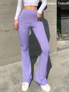 Kadın Pantolon Capris Katı Y2K Kadın Pantolon E Kız Estetik Moda Sokak Giysesi Kadın Giysileri İnce Yüksek Bel Capris Seksi Çan Alt Flare Taytlar 231025