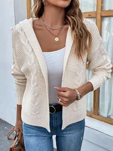 Maglieria da donna Moda Casual Donna Maglia con cappuccio Cappotto Maglioni Solido Cardigan a maniche lunghe Abbigliamento femminile Streetwear Morbido caldo