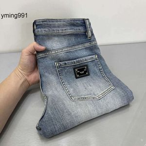 slacks trousers jeans thin section raffiti letters enim harware bae holes 23ss esiner pants fashion men women Jeans