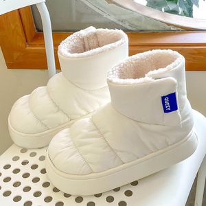 Down snow boots girls winter waterproof high top outdoor wear warm and cold thick sole non-slip couple cotton shoes men