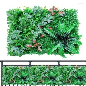 Fiori decorativi Simulati Piante verdi Pannello da parete Arbusti finti Siepe artificiale Foglia di vite Decorazione del cortile all'aperto per la casa