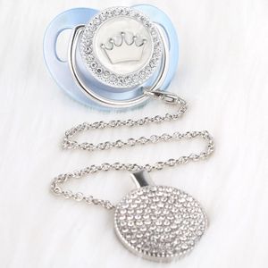 SOOTHERS TETESERS LUXURY Pacifier Beads Silver Crown Pacifier Clip Bling BPA Free Silicone Infant Pacifier for Baby Chupetes de Lujo 231025