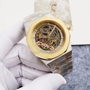 Moda masculina top marca relógio de alta qualidade oco para fora mostrador de negócios 42mm relógio de safira luxo automação designer esportes relógios masculinos montre