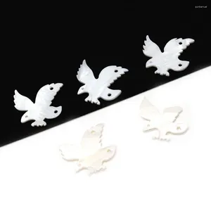 Charms Natural Freshwater Shell Carving Pendant 30x34mm Make Peace Bird Diy Halsbandörhängen