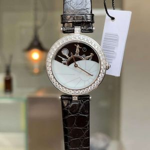 Designer Fashion Luxury Cleefly Women Causal Watch Van Quartz New Women's Diamond Inlaid Minimalist Montre de Luxe A2ir LPH2