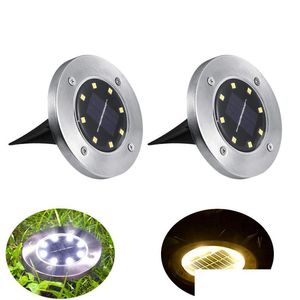 LED LED Solar Spround Lights 8 LEDS LEDS تعمل بالماء الخفيفة للماء لصالح الساحة السقوط الفناء الفناء