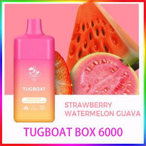 Tugboat Box 6000 Puffs elektroniczne papierosy jednorazowe 15 ml pojemność likieru 600 mAh akumulator doładowy Crazvapes