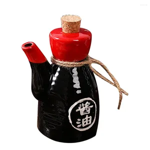 Conjuntos de louça Cerâmica Garrafa de Molho de Soja Estilo Japonês Recipiente Mini Xarope de Café Suporte Bomba de Especiaria Distribuidor