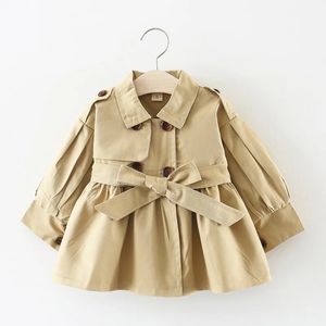 재킷 패션 베이비 트렌치 코트 코튼 가을 가을 봄 아기 소녀 옷 아이 재킷 여자 코트 유아 외곽 의류 231025