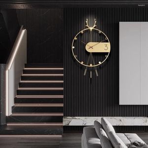 Wanduhren Wohnzimmer Uhr Stücke Hand Art Deco Einzigartiges Gold Zuhause Rundes Schlafzimmer Küche Büro Design Saat Dekor