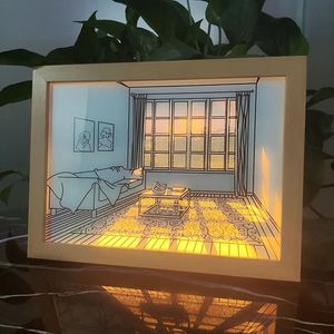 Decorações de jardim luz sombra iluminação pintura três cores escurecimento luminoso mural sala de estar quarto luz solar pequena noite decoração 231026