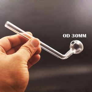 10st Curved Clear Reting Reting Oil Burner Pipe 17cm Lenght Pyrex Glass Pipe Water Hand Spoon Cigarettrör Tobaksrökningstillbehör