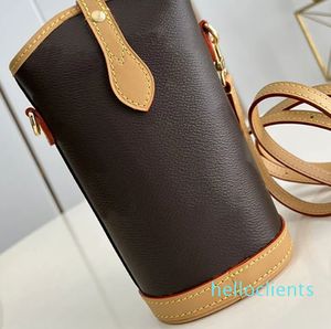 Qualität Zylinder Umhängetaschen Frauen Handtaschen Geldbörse Alte Blume Mode Buchstaben Magnet Knopf Abnehmbarer Riemen Wasser Tasse Abdeckung Männer Schulter Tasche