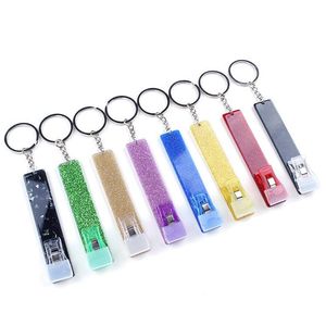 Credit Card Puller Keyring Party Favor Glitter Acrylic Bank Cards Grabber Keychain For Long Nail Tool SN5306