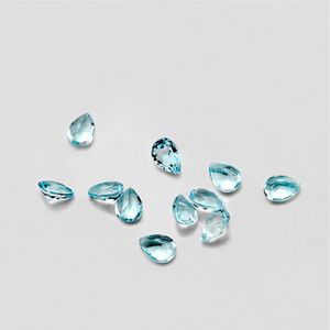 20pcs gruszka 3 5 mm 4 6mm 5 7 mm Wysoka jakość Oko przezroczyste Oko dobre dobre wycięcie 100% Natural Sky Blue Topaz Loose Brewers dla złota SILV3073