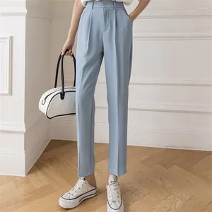 Women's Pants Fall Outfits Women Korean Style Casual High Waist Office Ladies Elegant Black Straight Suit Trousers Y2k Streetwear