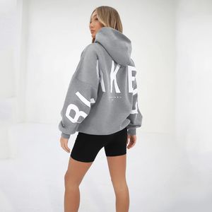 23ss Fashion Print Thickened Versatile Hoodies Long Sleeve Loose Warm Hooded Sweater for Women Gym Pullover Sweatshirt Casual Sports Coat