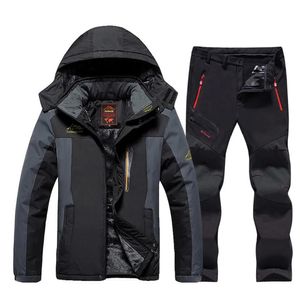 Skiing Suits Men's Ski Suit Brands Windproof Waterproof Thicken Warm Snow Coat Winter Skiing And Snowboarding Jacket and Pants Set 231025