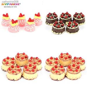 Kitchens Play Food 5/6/10pcs Cute Mini Cakes 1 12 Baby Doll Home Kitchen Toys Girl Scene Model Pastry Bauble Dollhouse Kitchen Toy AccessoriesL231026