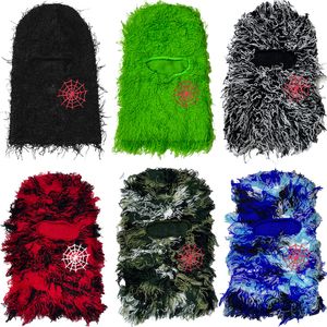 Men's Knitted Cap Spider Web Embroidery Women's New Style Fashion Headgear Jungle Camouflage Personality Funny Hat