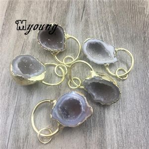 Anhänger Halsketten Nature Botswana Achate Geode für DIY -Schmuck machen My927