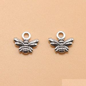 Charms 200Pcs/Lot Sier Color Bee Number Pendant Necklace Handcrafts Making Findings Jewelry 10X11Mm Drop Delivery Components Dhboj