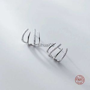 Stud LKO Real 925 Sterling Silver Luxo Criativo Cristal Garra Forma Brincos Para Mulheres Moda Jóias Gancho Meninas Ear Studs YQ231026