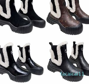 Sapatos de grife sapatos casuais femininos marca botas de neve popular semana de moda alta ordem alta qualidade lã importada forrado altura do salto