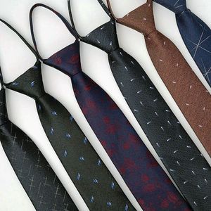 Bow Ties 7cm blixtlås för män Corbata Cafe Business randig lata enkla dragslipsar gåvor gravata de seda vintage bröllop accessorie