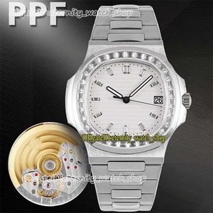 Luxury Watch eternity Sport Watches PPF V4 Latest products 5711 Cal324 S C Automatic White Texture Dial 57111A011 40MM Mens Watch T Diamond Bezel Sapphire Steel Cas