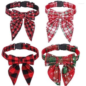 Dog Collars Pet Dogs Christmas Puppy Snowflake For Cotton Accessories Large Bow Collar Small