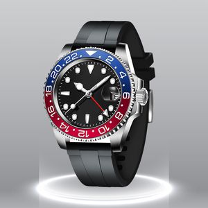 Mens Watch GMT Pepsi Coke Circle Watches 40mm حركة أوتوماتيكية الحركة الميكانيكية الفولاذ المقاوم للصدأ مراقبة حزام المطاط Master Male Ocean Wristwatch 8215 Movement