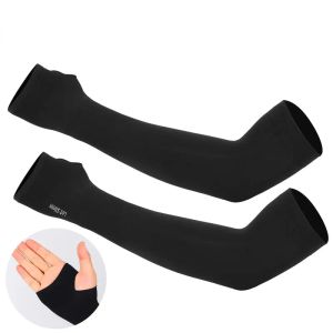 1 Pair Summer sunscreen Finger Sleeve Ice Cool Wearing High Elastic Elbow Spring Outdoor Riding Fingerless Fishing Custom Ice Silk Sleeve