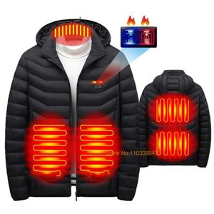 Açık Ceket Hoodies Kış Sıcak Ceket Bölgesi 2-21 Erkekler USB Elektrikli Sıcak Av Kampı Yürüyüş Kayak Giysileri 231026