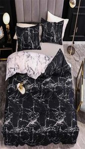 Conjunto de cama de mármore para quarto colchas macias para cama de casal casa comefortável capa de edredão qualidade colcha e fronha 2208568684