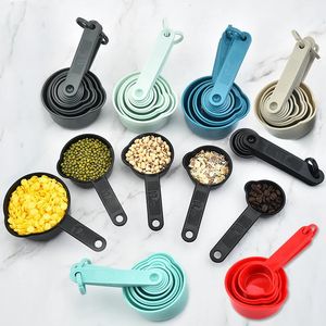 Measuring Tools 6Piece Set With Scale Colorful Spoons Flour 5Piece Cup Seasoning spoon kitchen Baking Accessories 231026