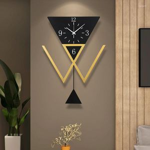 Wall Clocks Digital Large Clock Nordic Design Metal Minimalist Aesthetic Art Kitchen Duvar Saati Interior YY50WC