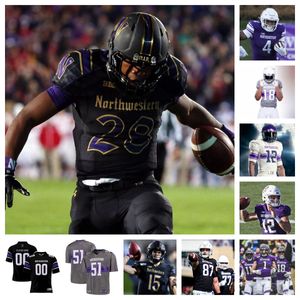 Northwestern Wildcats Football Jersey 2 Ben Bryant 57 Greyson Metz 55 Dylan Roberts 34 Xander Mueller 24 Rod Heard II 97 Sean McLaughlin 9 Aidan Gray