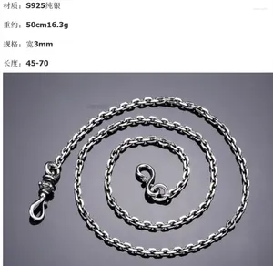 Chains S925 Sterling Silver Cross Chain Necklace Men And Women Retro Clavicle Short Single Trend Personality