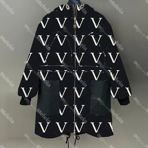 Double Sided Wool Blends Women Designer Letter Outerwear Ladies Printed Hooded Jackets