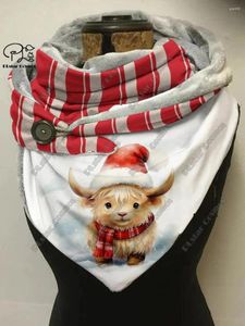 Scarves 3D Printed Animal Series Cute Horse Calf Pattern Warm Shawl Scarf Spring And Winter Small Triangle NM-2