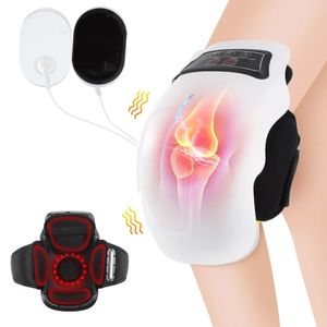 Benmassagers Electric Heat Knä Massager Vibrationsfysioterapi för knäledar smärtlindring Infraröd termisk terapi fotmassage anordning 231025