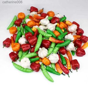 Kitchens Play Food 20pcs Bubble Mini Simulation Vegetable Pepper Small Pumpkin Garlic Young Children's Kitchen Toy Props Dollhouse AccessorieL231026