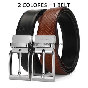 Belts Athosline 1.3Inch Reversible Mens Genuine Leather Belt with Rotated Buckle for Gentlemen Big and Tall YQ231026