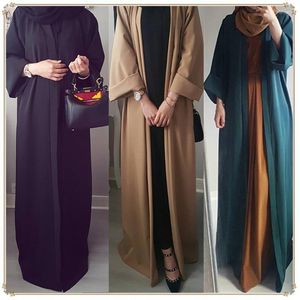 Ethnische Kleidung Frau Abaya Dubai Muslimisches Kleid Kaftan Kimono Bangladesch Robe Jilbab Musulmane Islamischer Kaftan Marokkanisch Türkisch