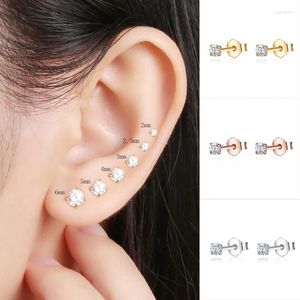 Saplama Küpe 2-6mm Zirkon Küpe 925 Sterlling Gümüş Sevimli Mini 18K Altın Kaplama Kulak Kemik Köpeği Piercing Kadınlar İçin Yahudi