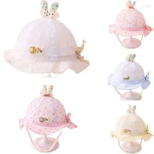 Kapelusze 2023 Summer Baby Toddler Fisherman Hat Cute Dot Lovely Bowknot Infant Sun Girls Cotton Turce Caps