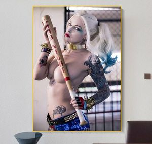 Quinn Suicide Squad Movie Posters and Prints Sexy Lady Canvas Oil Painting Wall Art Picture for Living Room Bedroom Home Decoration1971937